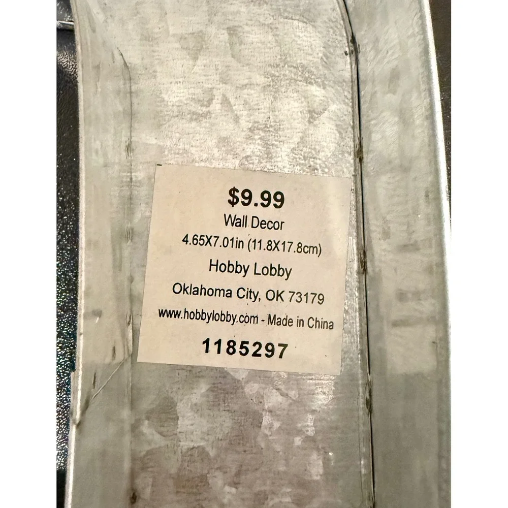 Hobby Lobby Letter O Wall Decor Silver Galvanized Metal Rustic